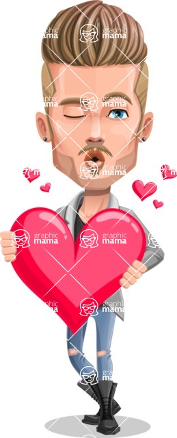 Fashion Man Cartoon Vector Character AKA Jett Dapper - Modern Stylish Inloved Man Carton Character Graphic